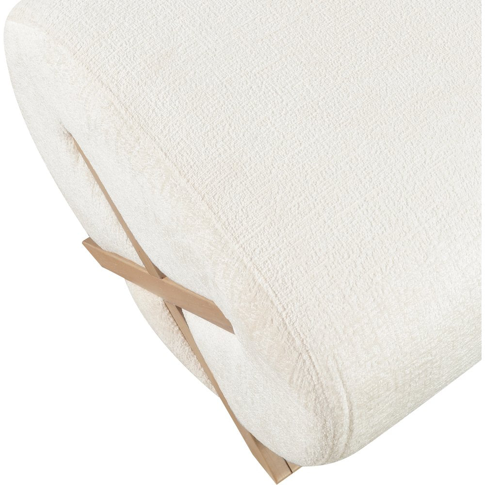 Akira Cream Fabric Upholstered Ottoman