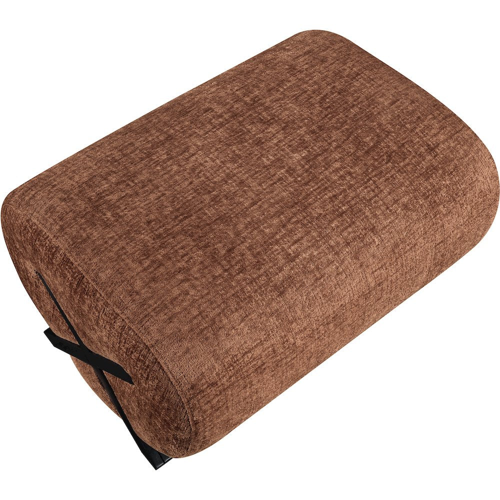 Akira Cognac Fabric Upholstered Ottoman