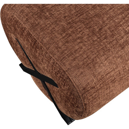 Akira Cognac Fabric Upholstered Ottoman
