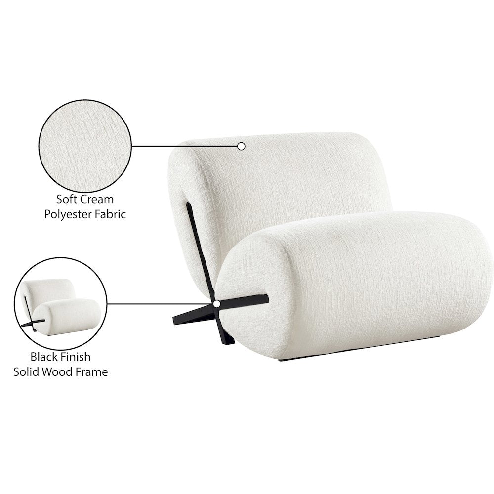Akira Cream Fabric Upholstered Accent Chair
