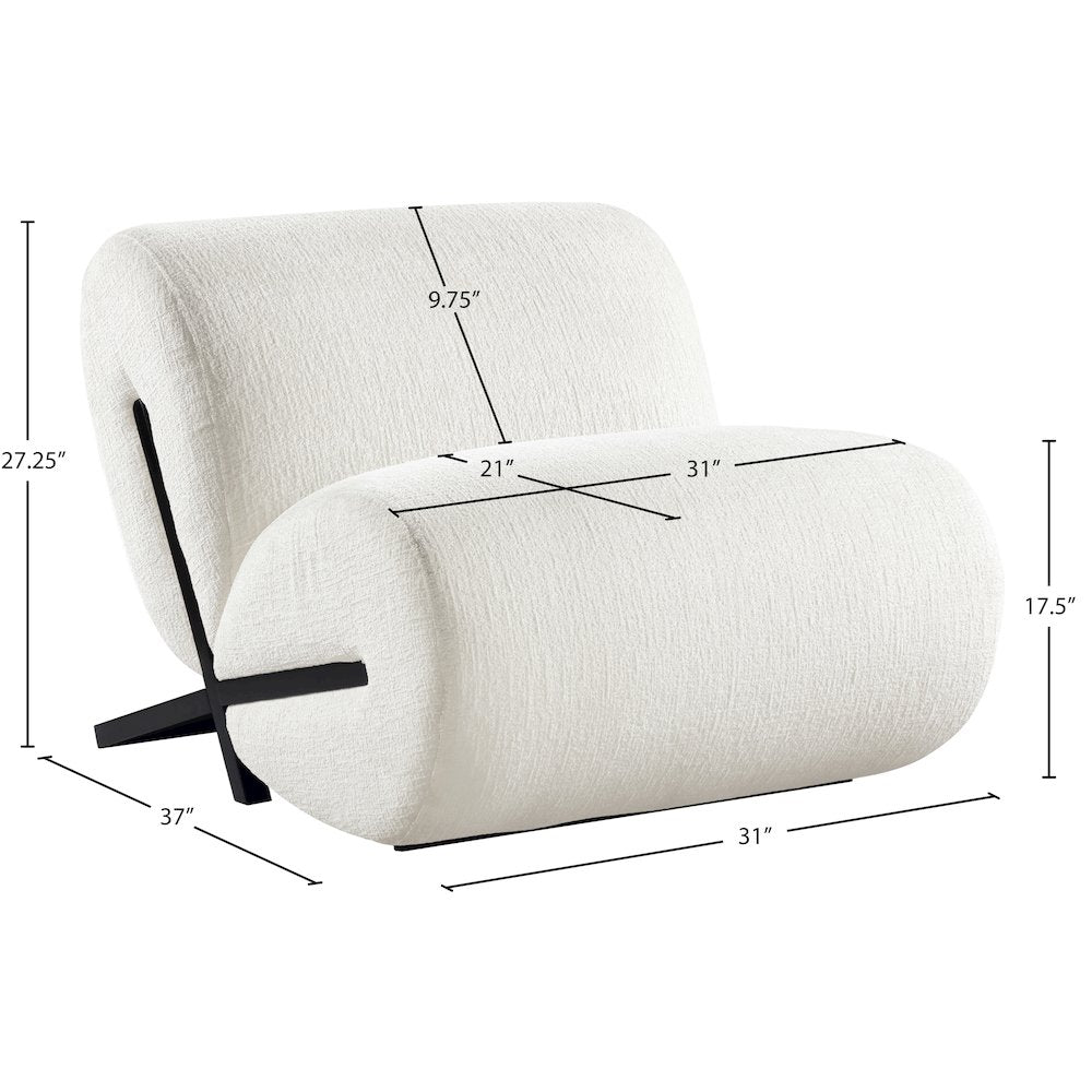 Akira Cream Fabric Upholstered Accent Chair