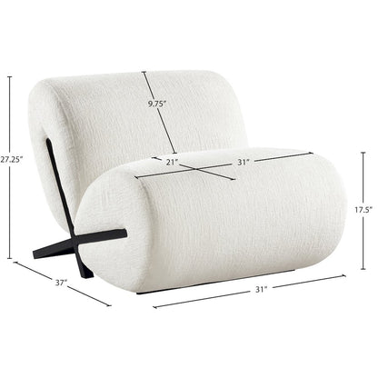 Akira Cream Fabric Upholstered Accent Chair