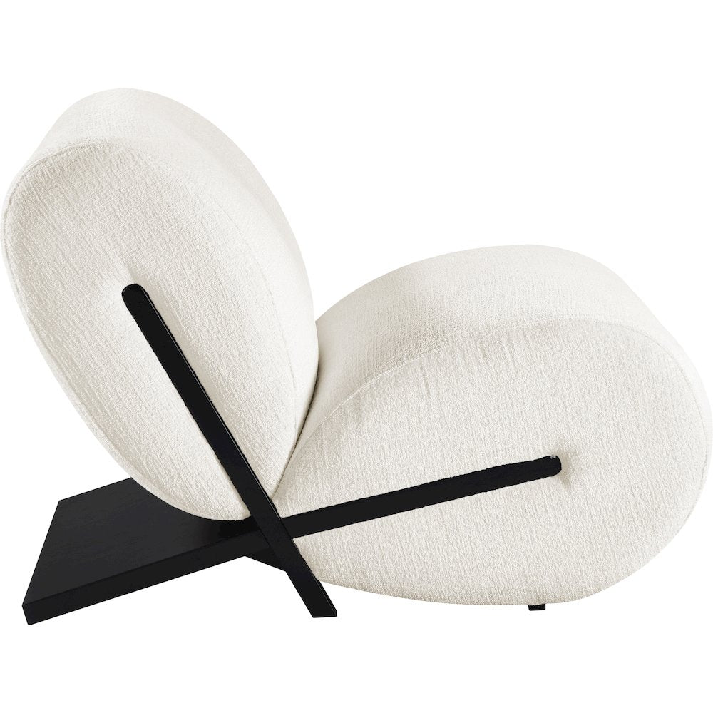 Akira Cream Fabric Upholstered Accent Chair