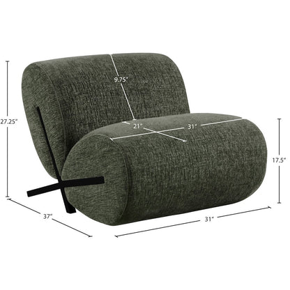 Akira Green Fabric Upholstered Accent Chair