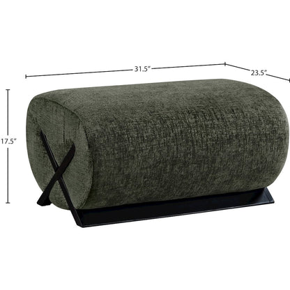 Akira Green Fabric Upholstered Ottoman