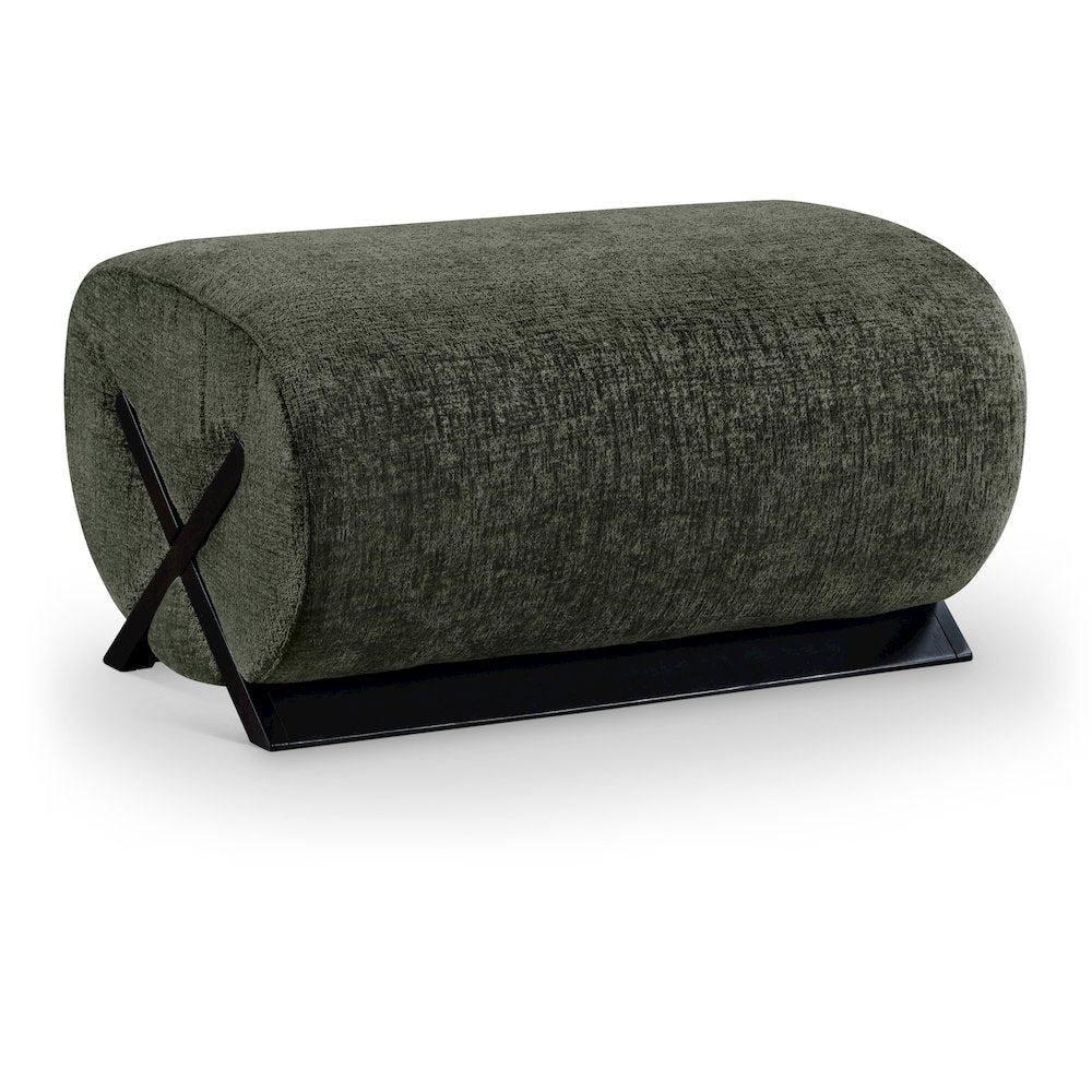 Akira Green Fabric Upholstered Ottoman