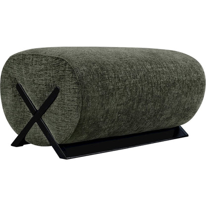 Akira Green Fabric Upholstered Ottoman