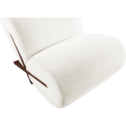 Akira Cream Fabric Upholstered Accent Chair