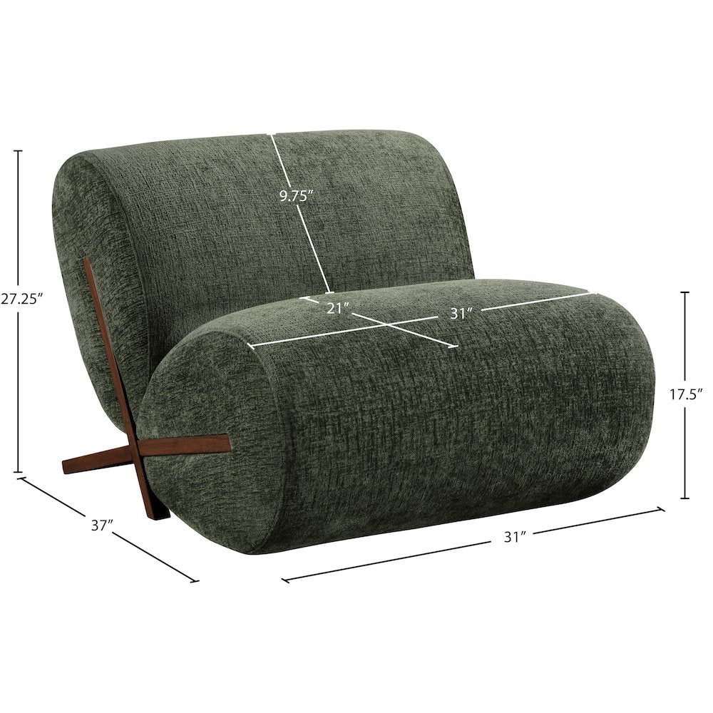 Akira Green Fabric Upholstered Accent Chair