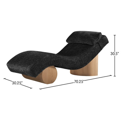 Marcella Black Fabric Upholstered Chaise Lounge