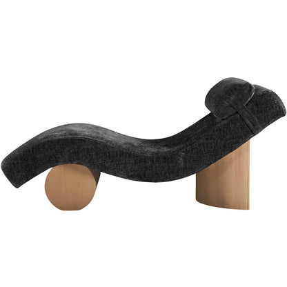 Marcella Black Fabric Upholstered Chaise Lounge