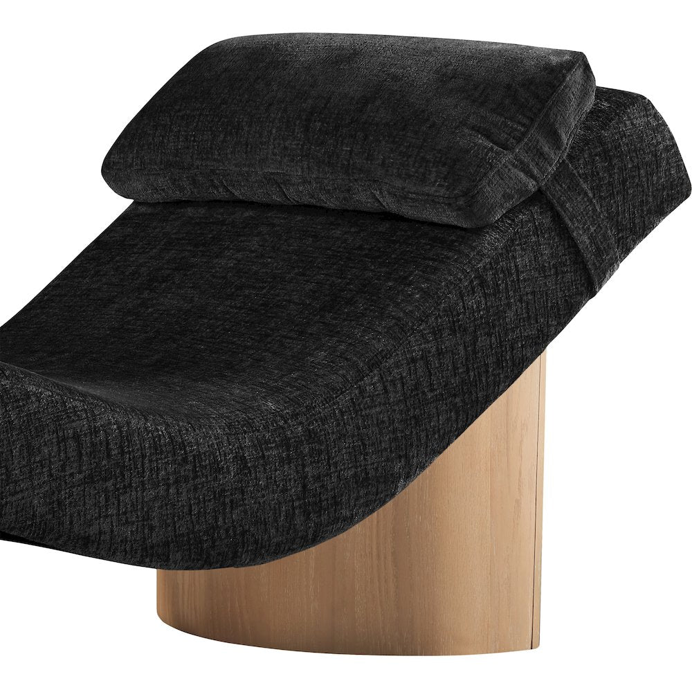 Marcella Black Fabric Upholstered Chaise Lounge