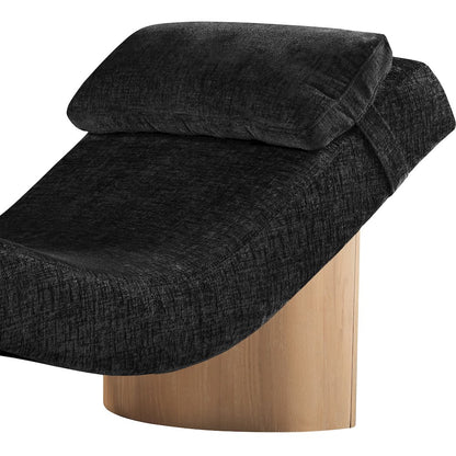Marcella Black Fabric Upholstered Chaise Lounge