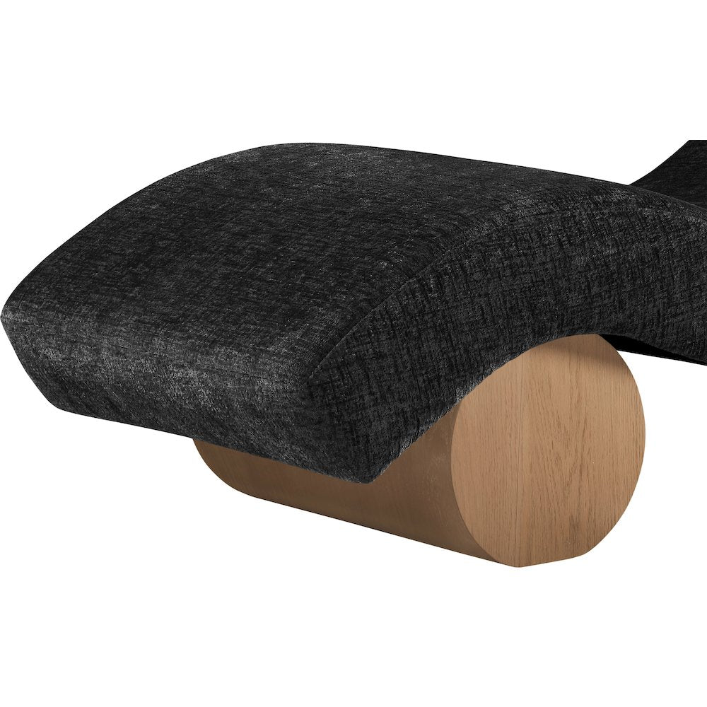 Marcella Black Fabric Upholstered Chaise Lounge