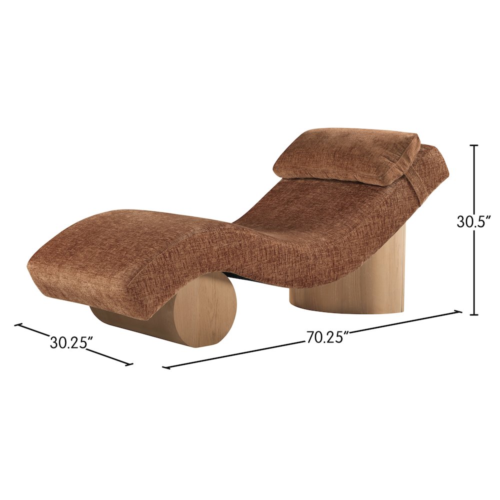 Marcella Cognac Fabric Upholstered Chaise Lounge