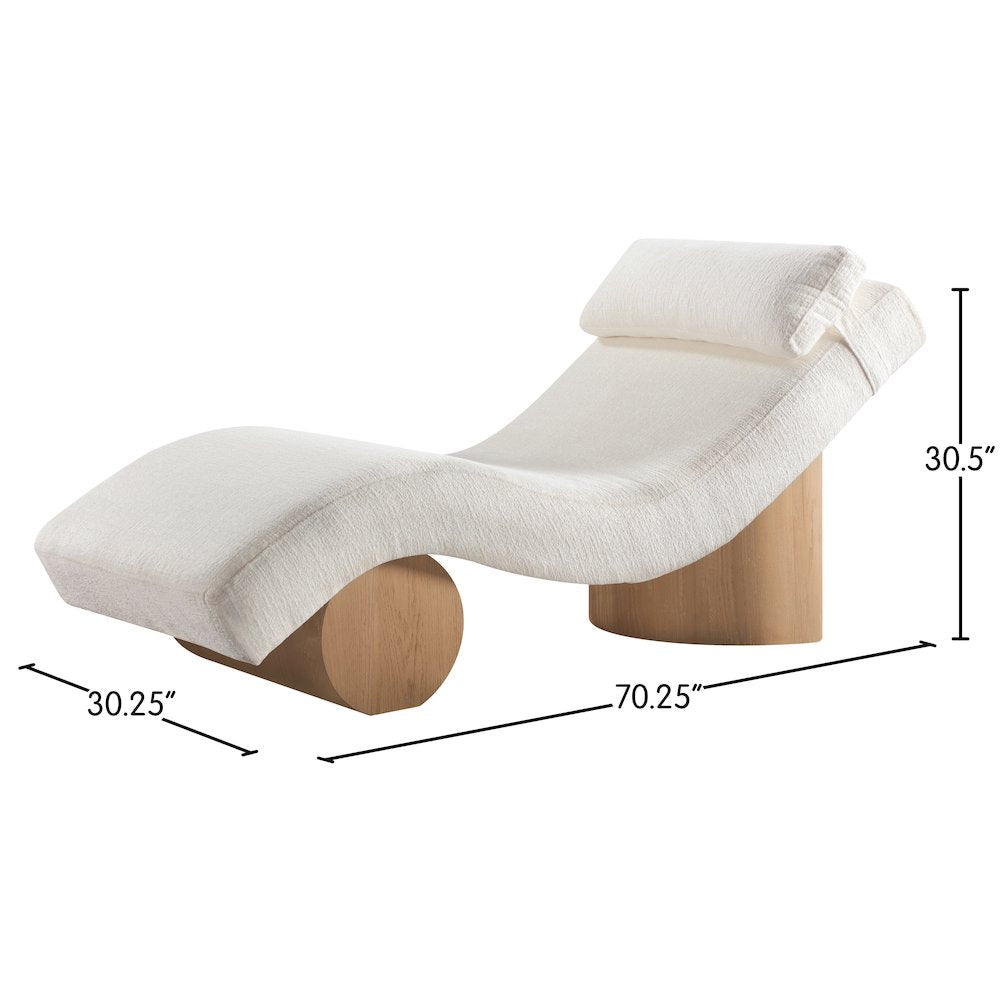 Marcella Cream Fabric Upholstered Chaise Lounge