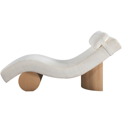 Marcella Cream Fabric Upholstered Chaise Lounge