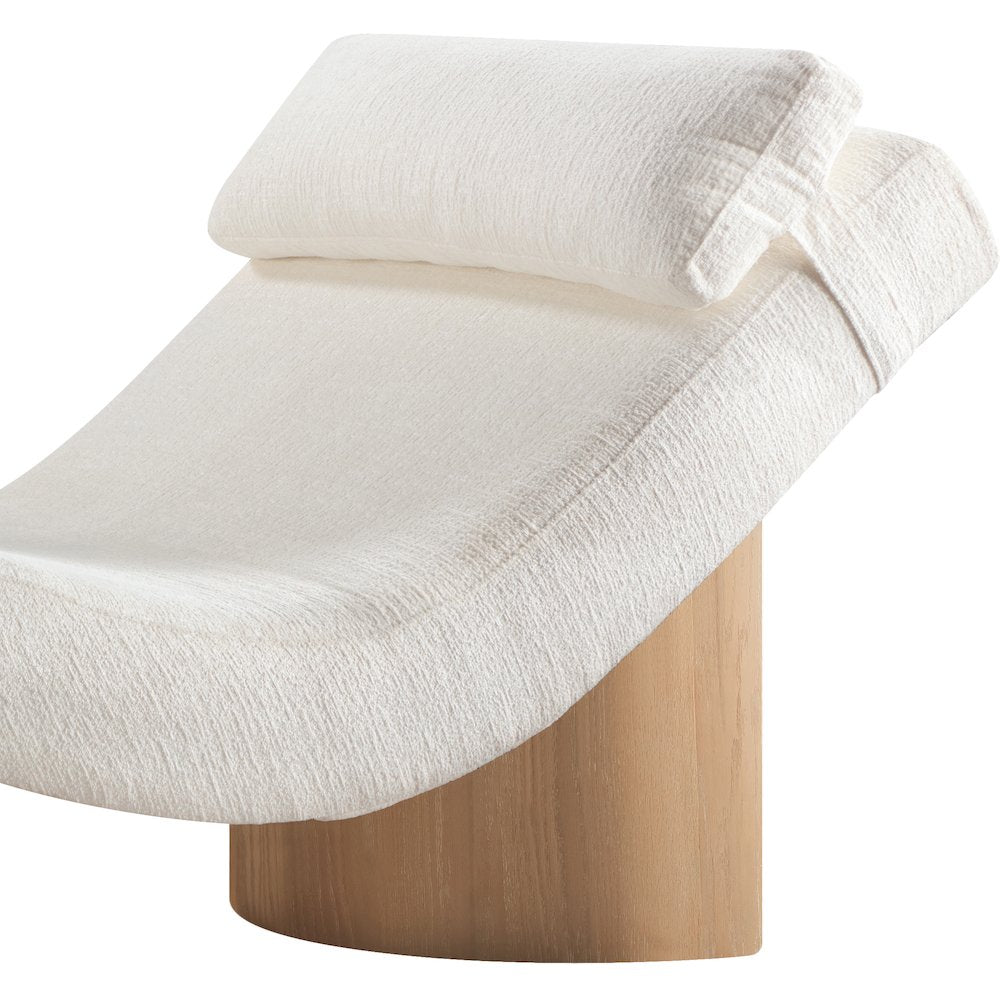 Marcella Cream Fabric Upholstered Chaise Lounge