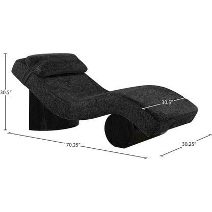 Marcella Black Fabric Upholstered Chaise Lounge