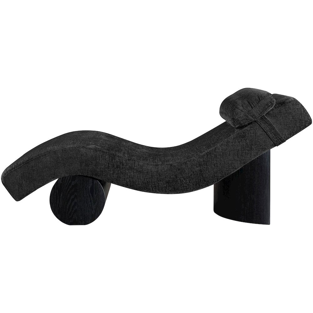 Marcella Black Fabric Upholstered Chaise Lounge