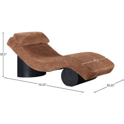 Marcella Cognac Fabric Upholstered Chaise Lounge