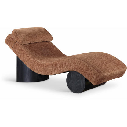 Marcella Cognac Fabric Upholstered Chaise Lounge