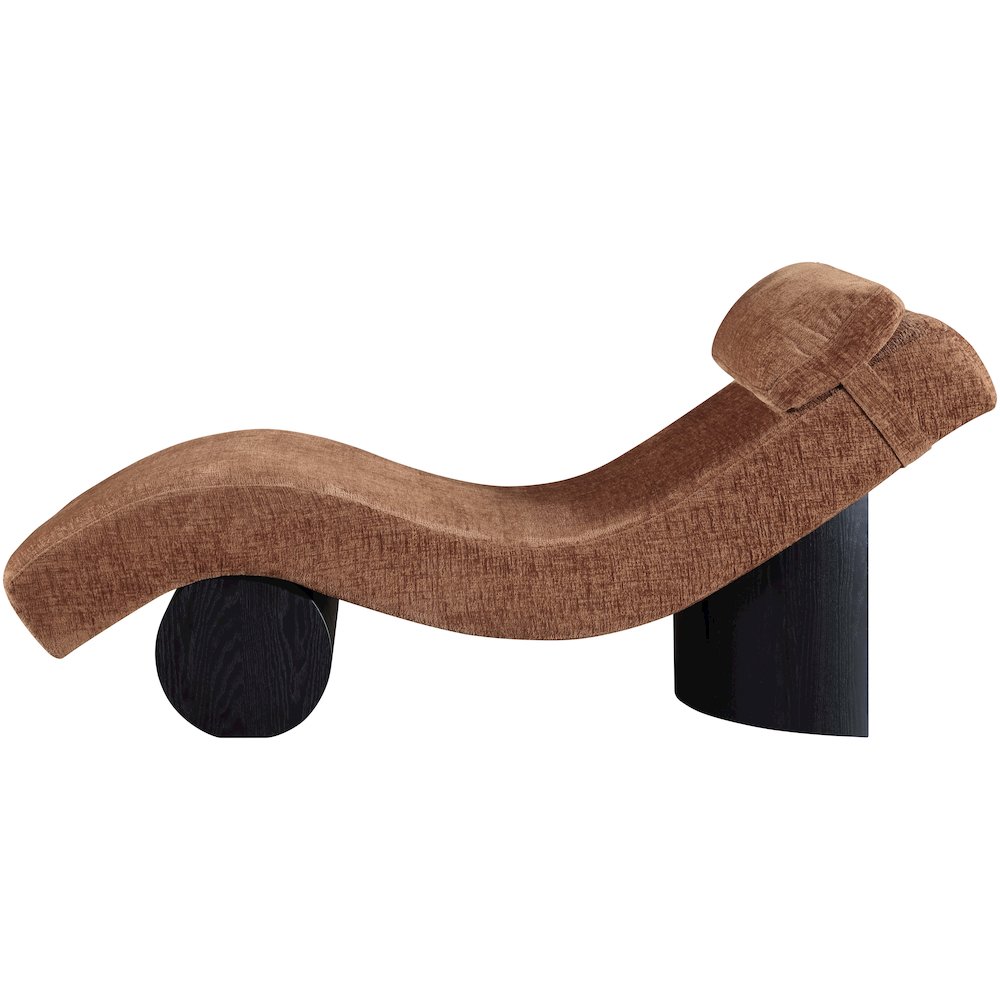 Marcella Cognac Fabric Upholstered Chaise Lounge
