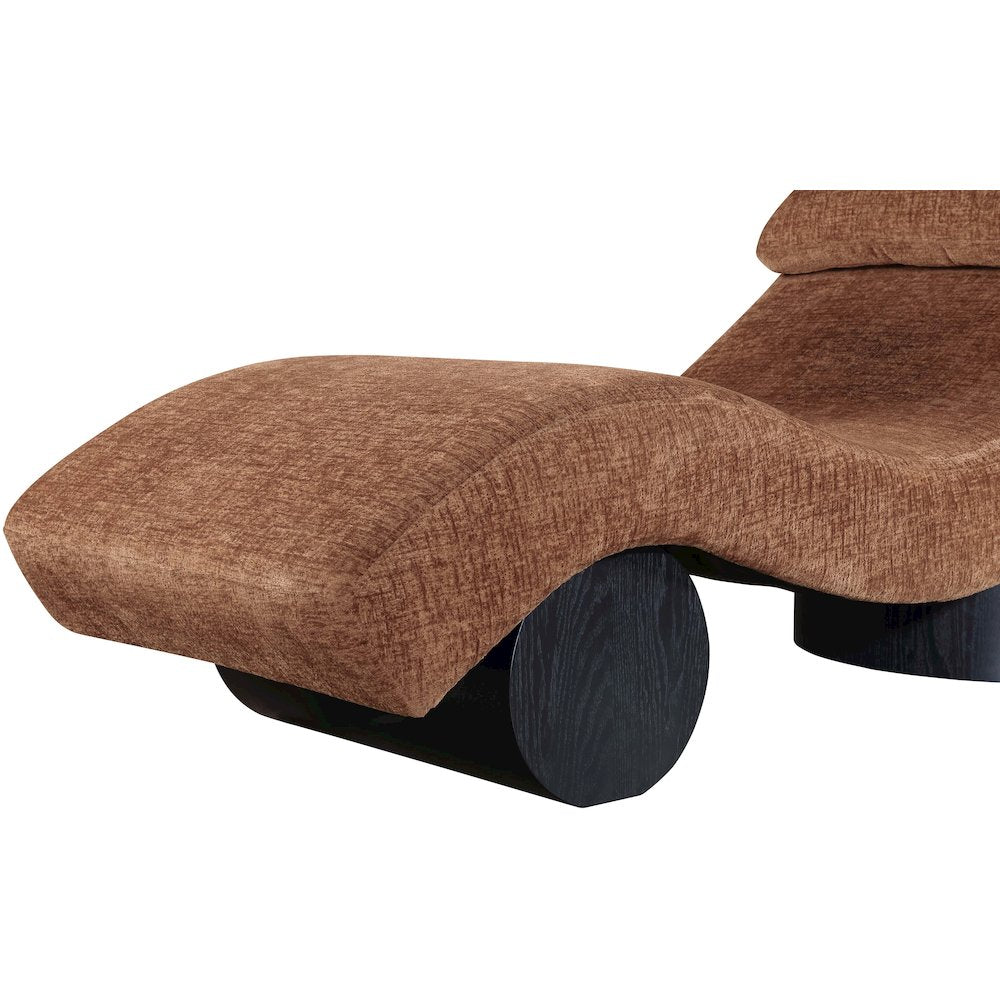 Marcella Cognac Fabric Upholstered Chaise Lounge