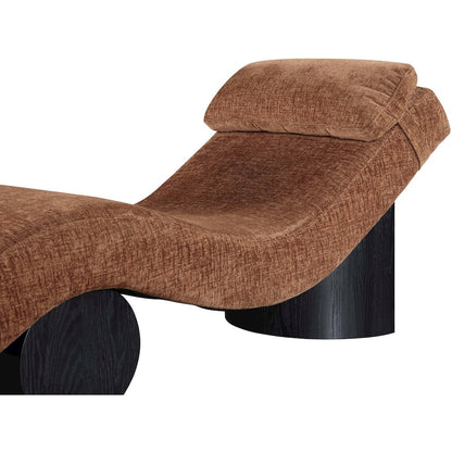 Marcella Cognac Fabric Upholstered Chaise Lounge