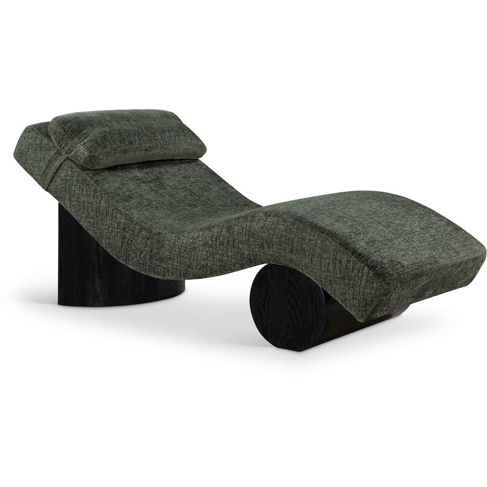 Marcella Green Fabric Upholstered Chaise Lounge
