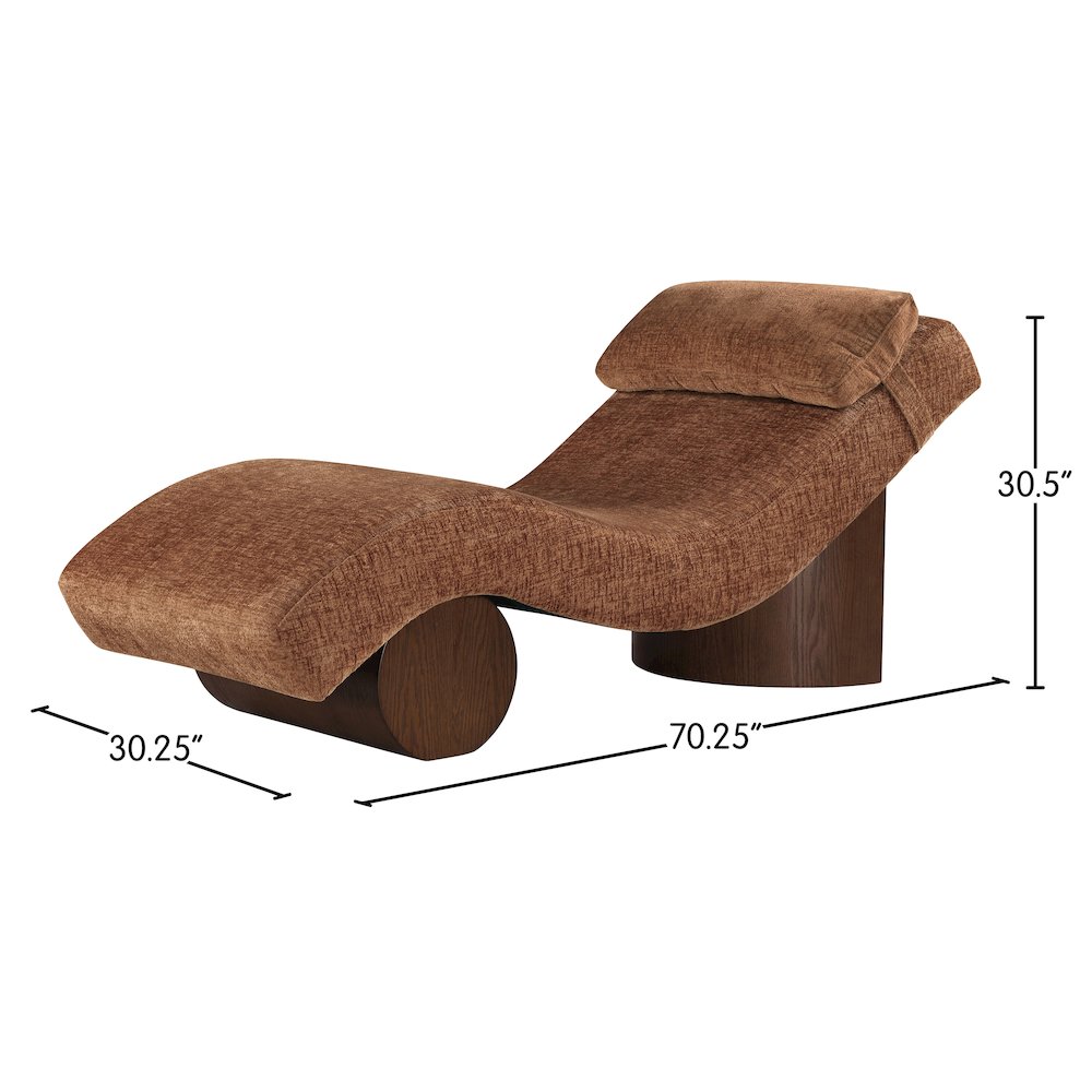 Marcella Cognac Fabric Upholstered Chaise Lounge