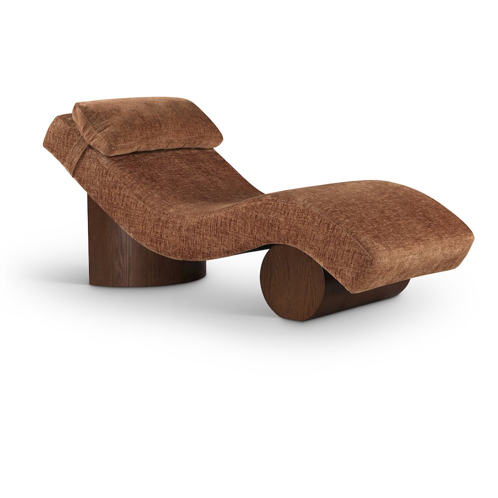 Marcella Cognac Fabric Upholstered Chaise Lounge