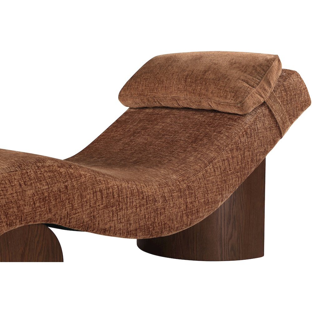 Marcella Cognac Fabric Upholstered Chaise Lounge