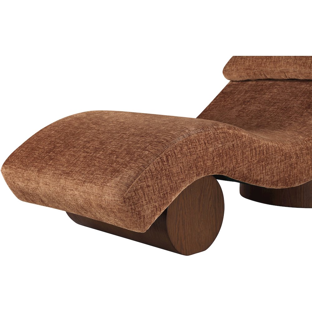 Marcella Cognac Fabric Upholstered Chaise Lounge