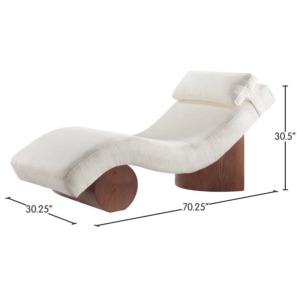 Marcella Cream Fabric Upholstered Chaise Lounge