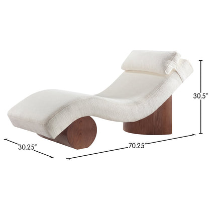 Marcella Cream Fabric Upholstered Chaise Lounge
