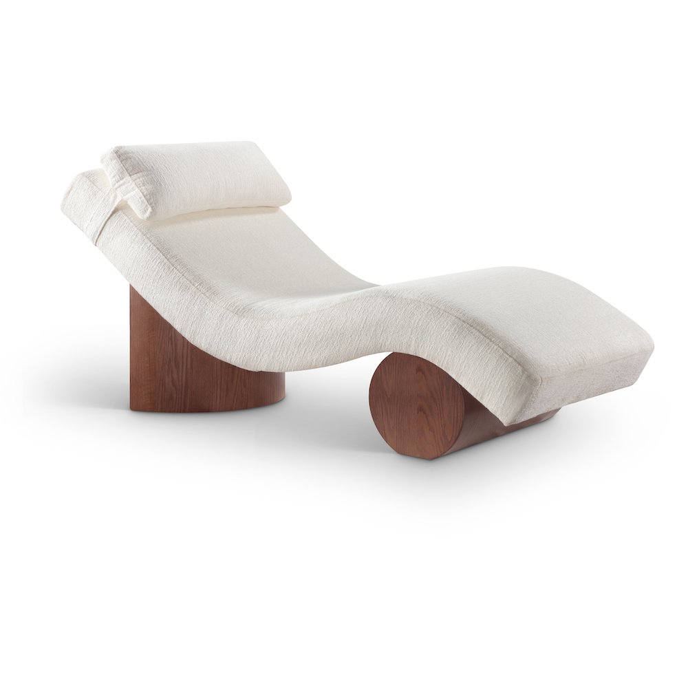 Marcella Cream Fabric Upholstered Chaise Lounge