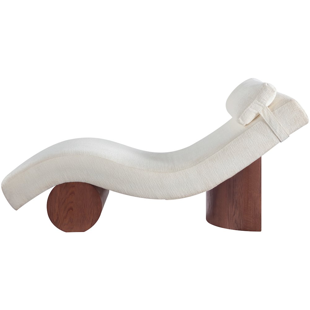 Marcella Cream Fabric Upholstered Chaise Lounge