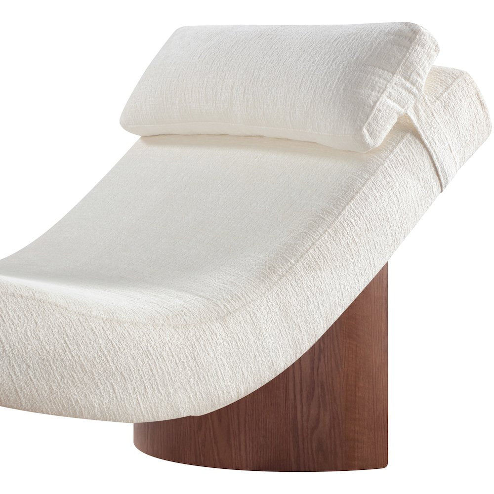 Marcella Cream Fabric Upholstered Chaise Lounge