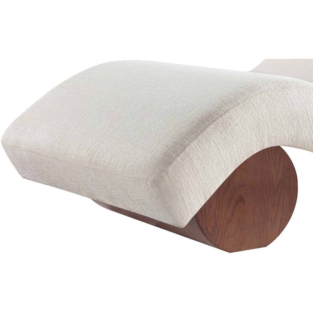 Marcella Cream Fabric Upholstered Chaise Lounge