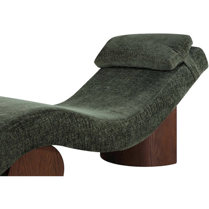 Marcella Green Fabric Upholstered Chaise Lounge