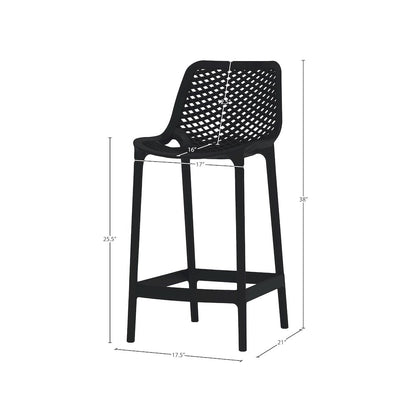 Mykonos Black Outdoor Patio Stool, Set of 4