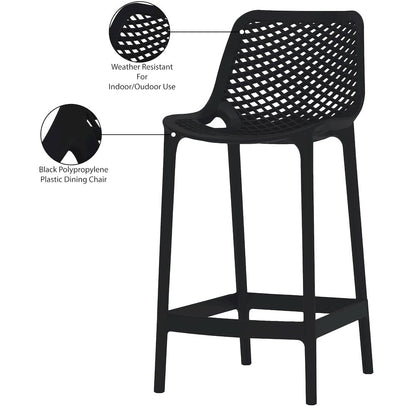Mykonos Black Outdoor Patio Stool, Set of 4