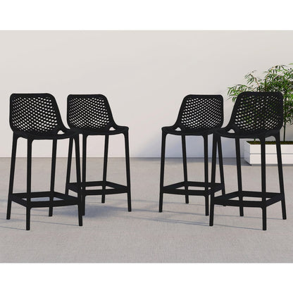 Mykonos Black Outdoor Patio Stool, Set of 4