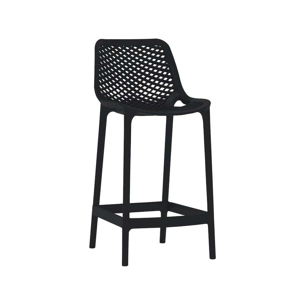 Mykonos Black Outdoor Patio Stool, Set of 4