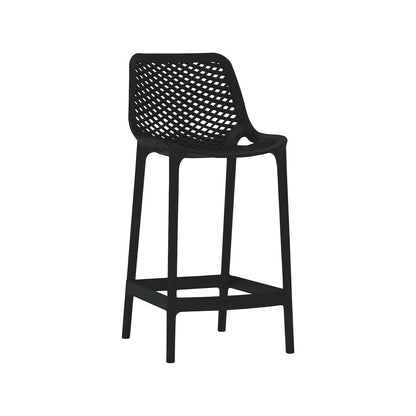 Mykonos Black Outdoor Patio Stool, Set of 4
