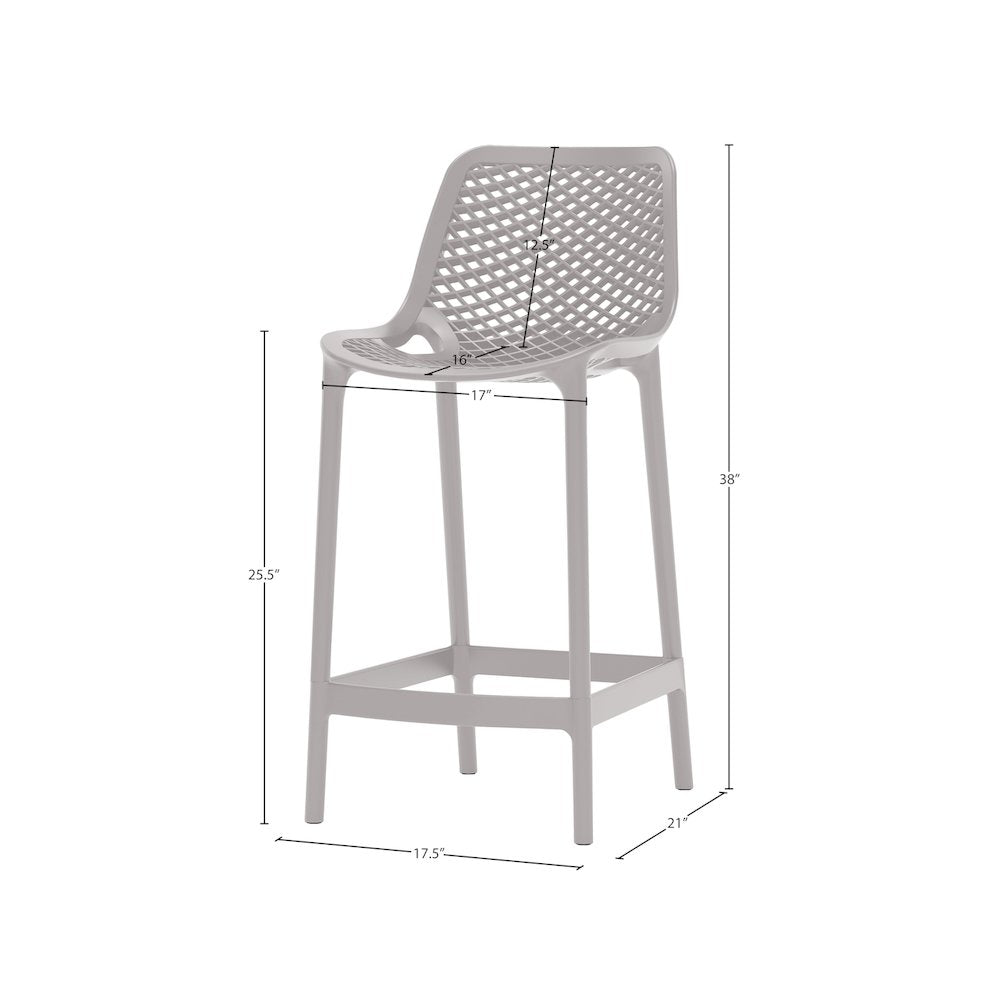 Mykonos Grey Outdoor Patio Stool, Set of 4