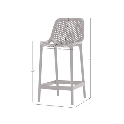 Mykonos Grey Outdoor Patio Stool, Set of 4