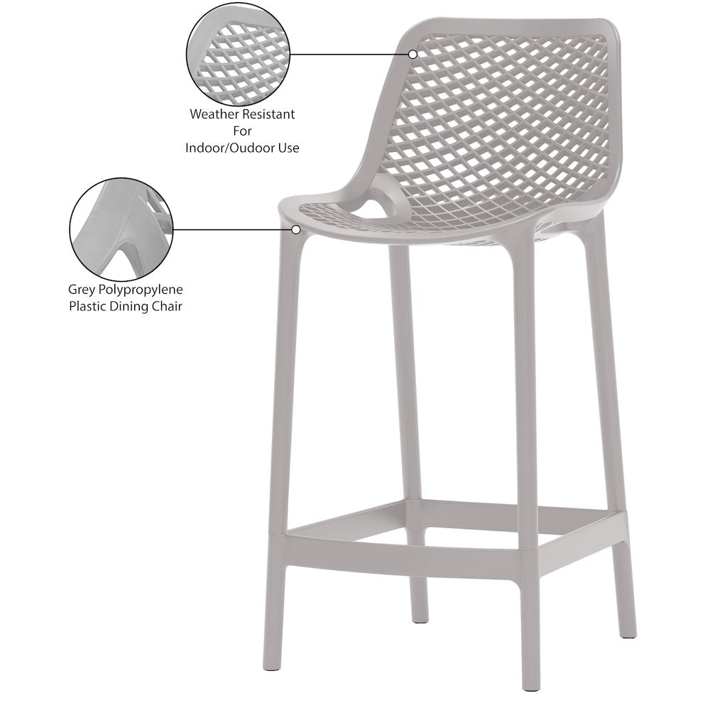 Mykonos Grey Outdoor Patio Stool, Set of 4