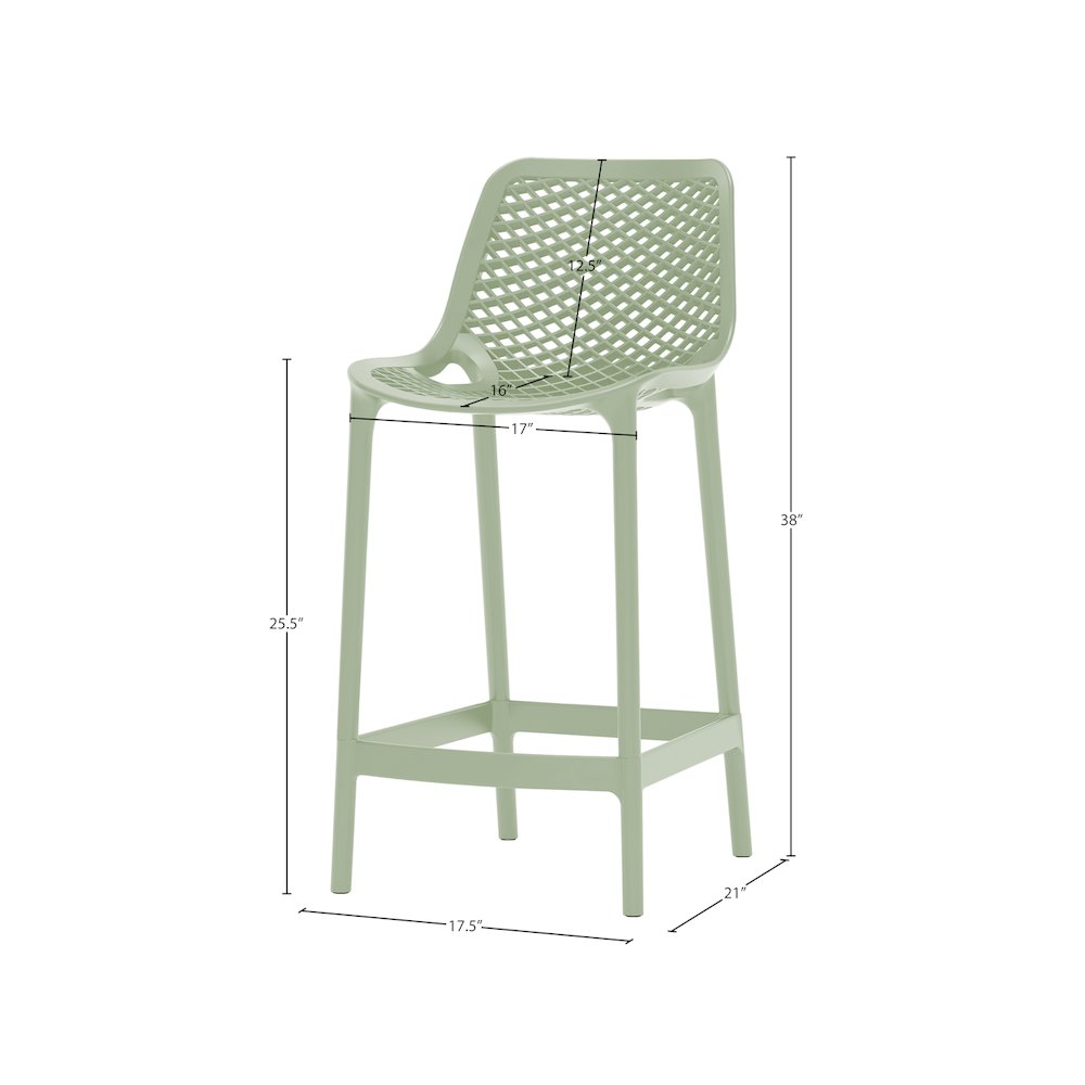 Mykonos Mint Outdoor Patio Stool, Set of 4